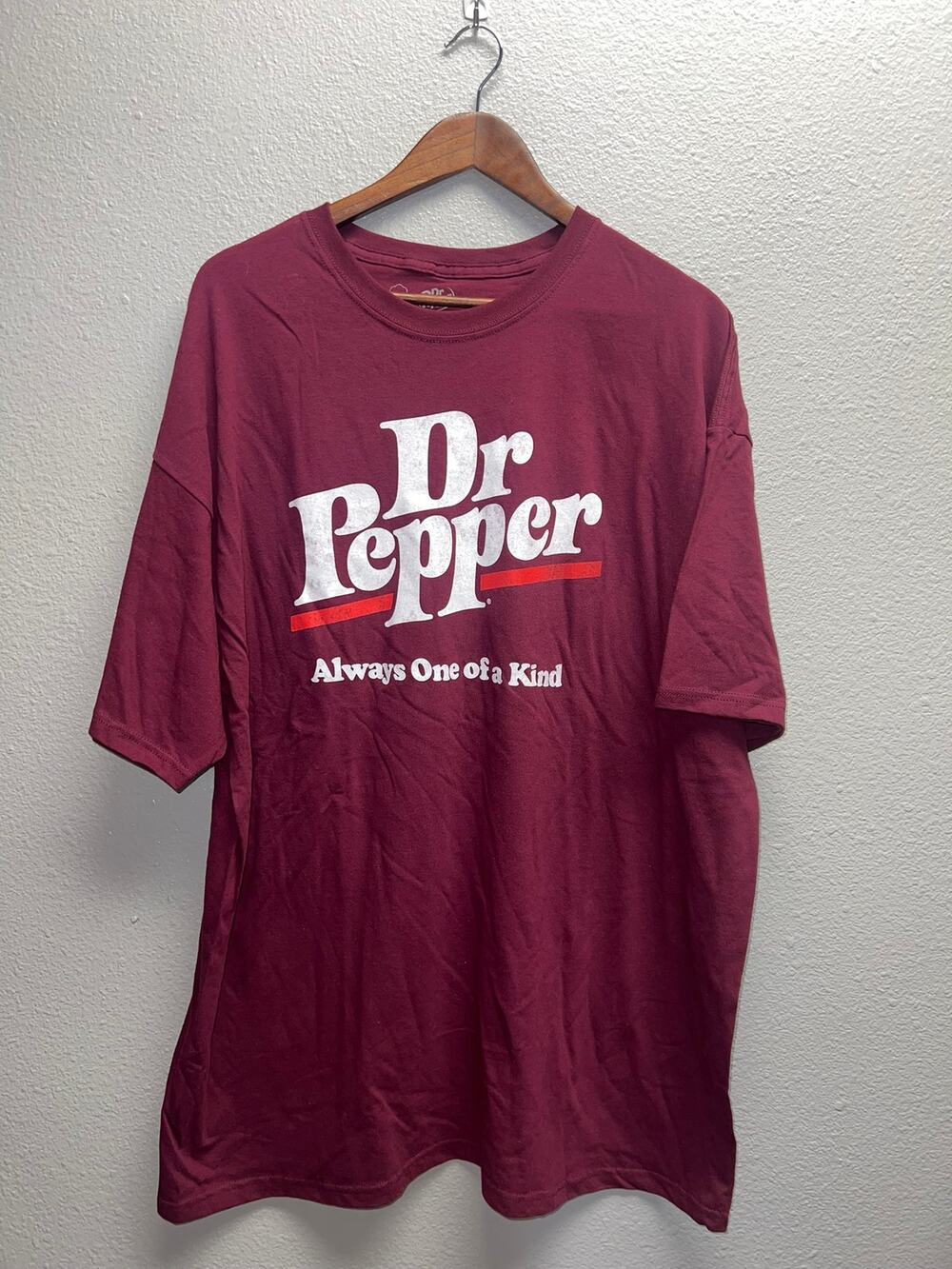 Dr Pepper Shirt Cotton USA Red Soda Logo Maroon Short Sleeve Graphic Tee 2XL XXL